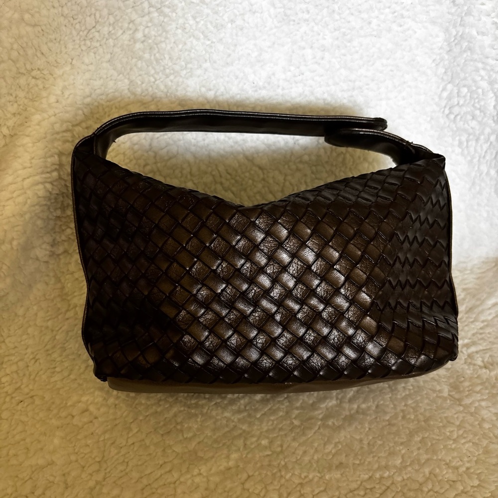 Woven Leather Bag with Bloomie's Lining